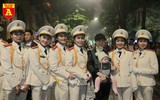 Đoàn nghi lễ Công an nhân dân biểu diễn chào mừng Kỷ niệm 75 năm ngày thành lập Quân đội nhân dân Việt Nam